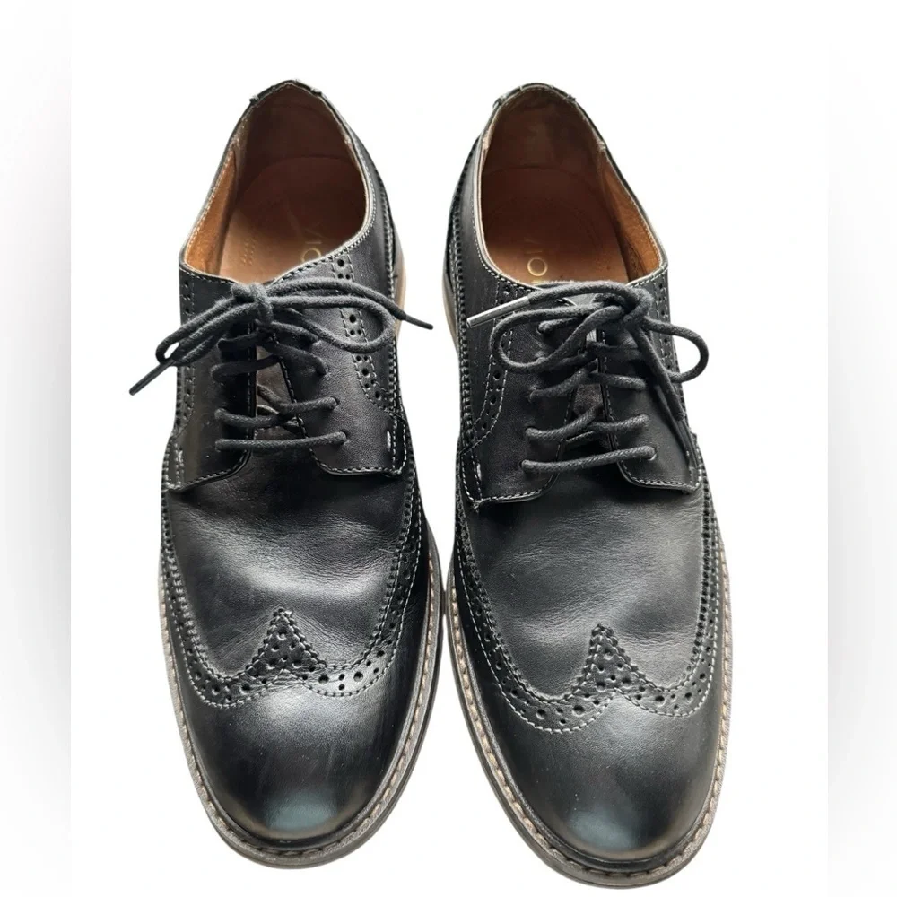 Vionic Men’s Black Leather Wingtip Oxford Dress Shoes Size 8.5 Brogue Classic